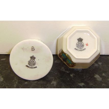 VINTAGE CRESTED CHINA BOWL & VASE, TOTLAND BAY & HUNSTANTON ARCADIAN, PORCELAIN