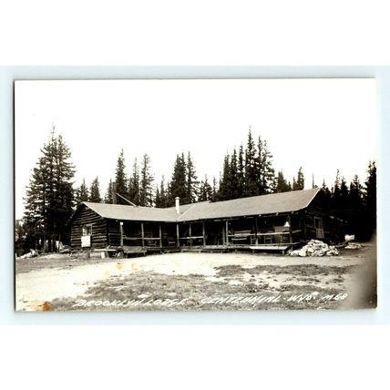 RPPC Brooklyn Lodge Centennial Wyoming Real Photo Postcard (A16)
