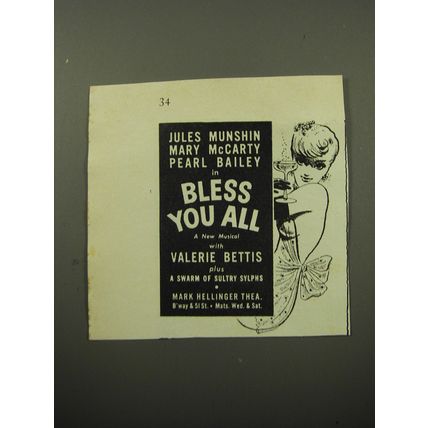 1950 Bless You All Play Ad - Jules Munshin Mary McCarty Pearl Bailey