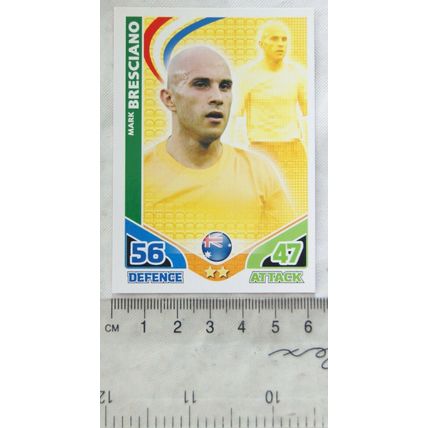 2010 Topps Match Attax World Cup Trading Card - Australia, Mark Bresciano