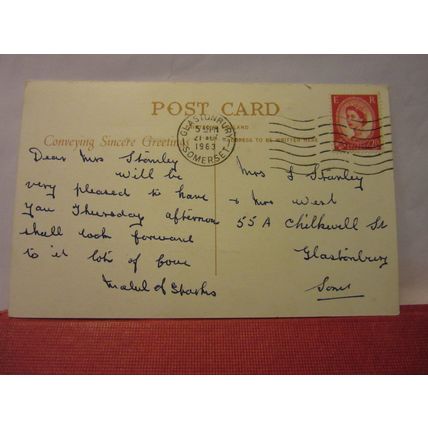 WEST FRONT, BATH ABBEY, BATH. SOMERSET. used vintage postcard 1961 pm =