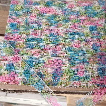 Vintage Lace Trim - 1/2 inch x 10.5 yards Pink, Blue, Green