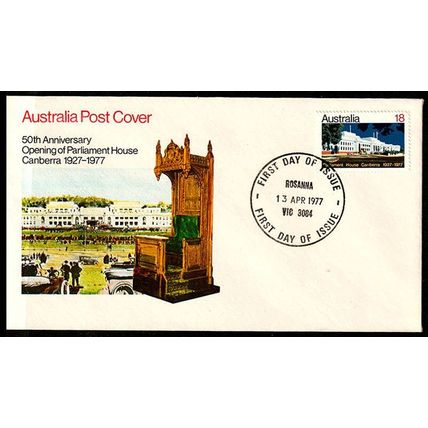 Australia 1977 FDC Parliament House 18c Stamp on First Day Cover #2