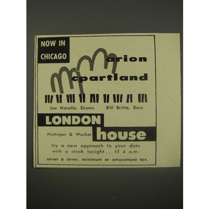1956 London House Restaurant Advertisement - Marion McPartland