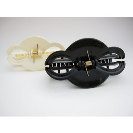 Creme white or black hair claw clip for fine, thin hair
