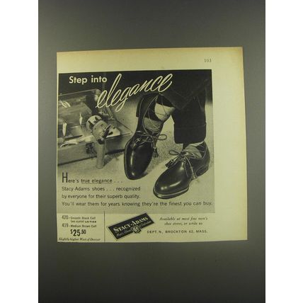 1956 Stacy-Adams Shoes Ad - Step into Elegance