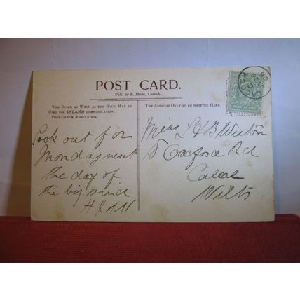 S W VIEW, LACOCK ABBEY, CHIPPENHAM, WILTSHIRE used antique postcard 1905 pm =
