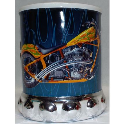 OCC Orange County Choppers Mug Cup Stein Coffee Beer 2004 Motorcycle Chrome Trim