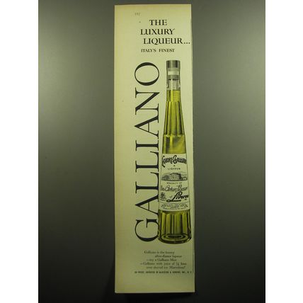 1957 Galliano Liqueur Ad - The luxury Liqueur