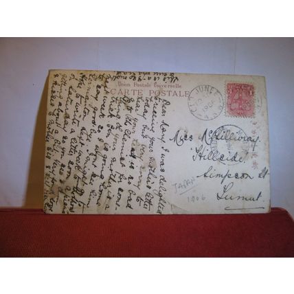 VIEW OF KANAZAWA, JAPAN used antique postcard 1906 pm New Zealand stamp =