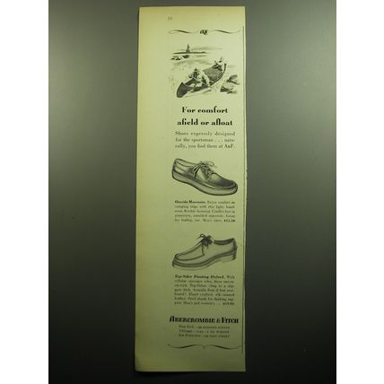 1958 Abercrombie & Fitch Ad - Oneida Moccasin and Top-Sider Oxford Shoes
