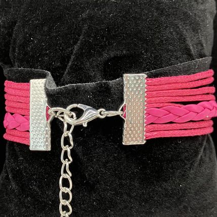 Bracelet Cupid Arrow Stackable PU Leather Pink #881