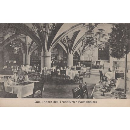Das Innere des Frankfurter Rathskellers Restaurant German Victorian Postcard