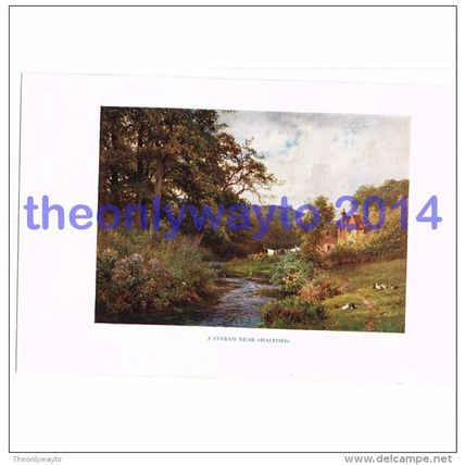 Stream near Shalford, Surrey, England, Book Illustration (Print), 1922