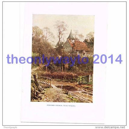 Pyrford Church, near Woking, Surrey, England, Book Illustration (Print), 1922