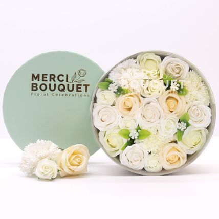 Soap Flowers Gift Box - Wedding Blessings - White & Ivory