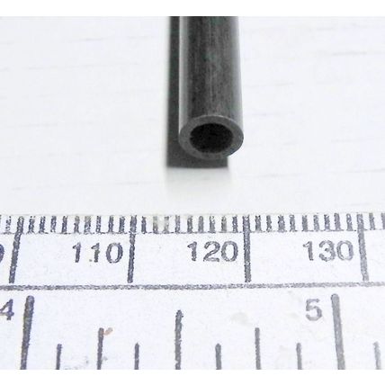 Tube en fibre de carbone (3K) 6 x 4 mm de diamètre, 500 mm de long