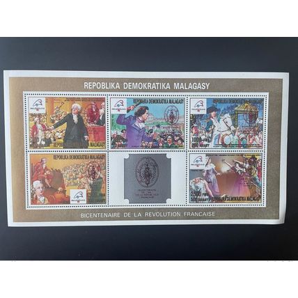 Madagascar 1989 / 1993 Mi. 1552 - 1556 Klb. Red Surch. Révolution Française 1789