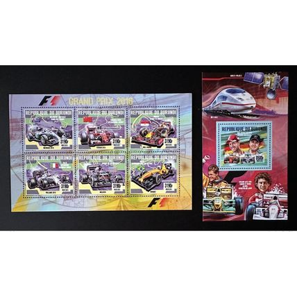 Burundi 2015 / 2016 Mi. 3591 - 3597 Bl. 580 F1 Formule 1 Ferrari McLaren