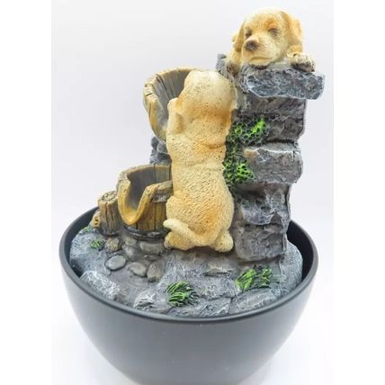 Water Fountain Golden Labrador 18 CM LED Colour Changing Home Decor Gift