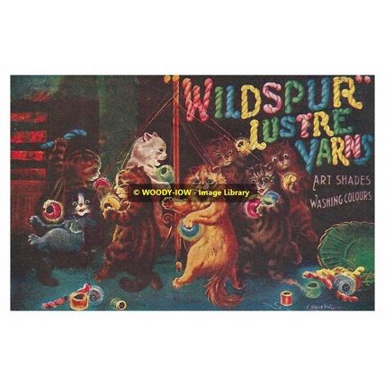 rp13522 - Louis Wain Cats - Wildspur Lustre Yarn Advert - print 6x4