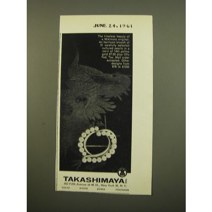 1961 Takashimaya Mikimoto Pearl Jewelry Advertisement - The timeless beauty