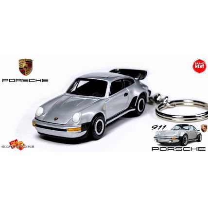 ULTRA RARE KEYCHAIN SILVER PORSCHE 911 CARRERA TURBO TEA TRAY