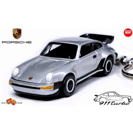 ULTRA RARE KEYCHAIN SILVER PORSCHE 911 CARRERA TURBO TEA TRAY
