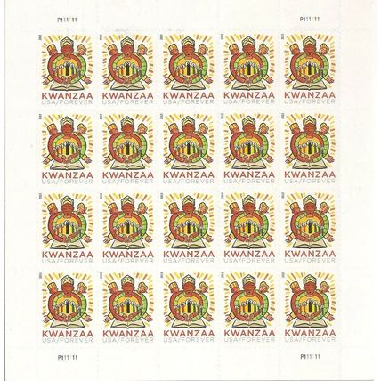 Kwanzaa Sheet of 20 Current Rate Postage Stamps Scott 4845