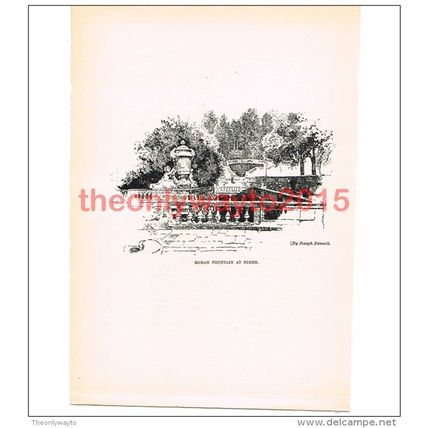 Roman Fountain, Nimes, France, Book Illustration (Print), c1906