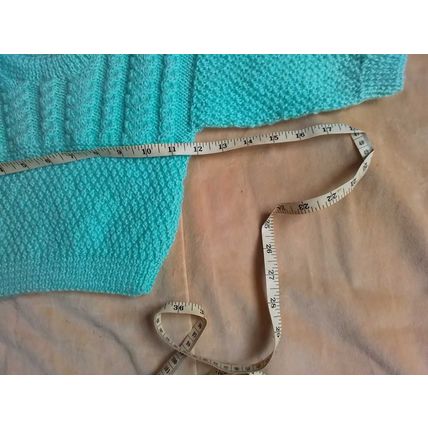 BRAND NEW Hand Knitted 22 in 56 cm Pale Green Cable and Moss Jumper