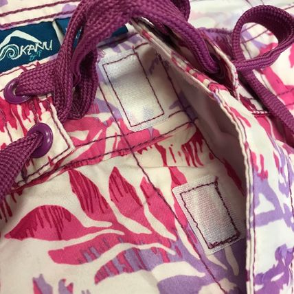 Kanu Surf Women oceanside Hawaiian print purple water swim shorts size 14