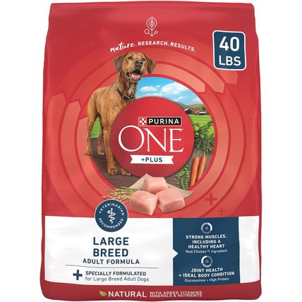 Purina ONE plus Large Breed Adult Dog Food Dry Formula - 40 Lb. Bag