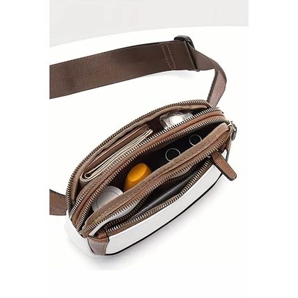 White Adjustable Strap Mini PU Leather Crossbody Bag