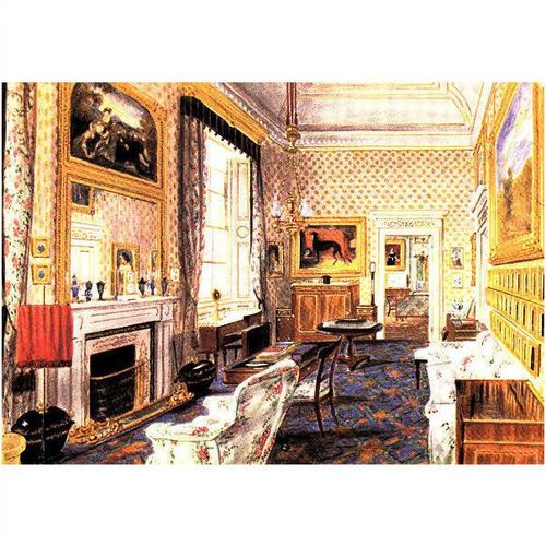Colour Postcard - Prince Albert's Dressing Room Buckingham Palace Tinted Photo