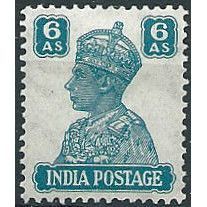India 1941 SG274 6a Turquoise-Green Mounted Mint .. ..