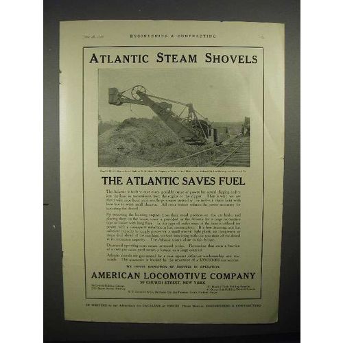 1911 Class 80-18-3 1/2 Atlantic Steam Shovel Ad