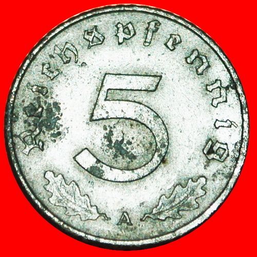 SWASTIKA: GERMANY ★ 5 PFENNIG 1940A! LOW START★NO RESERVE!