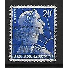 FRANCE 1955 20F BLUE FRANCE SG 1238B FINE USED#2