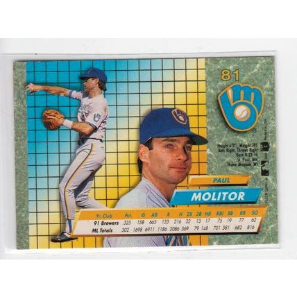1992 Fleer Ultra Paul Molitor baseball card #81 – Brewers