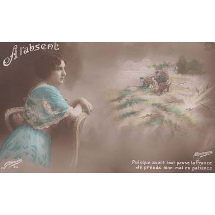Abarscent French Gun Soldiers Rifle Lady Dreams Of Men At War Military Postcard