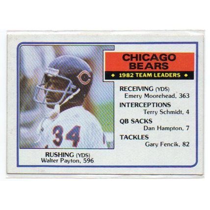 CHICAGO BEARS TEAM LEADERS WALTER PAYTON