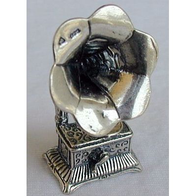 Old gramophone silver miniature