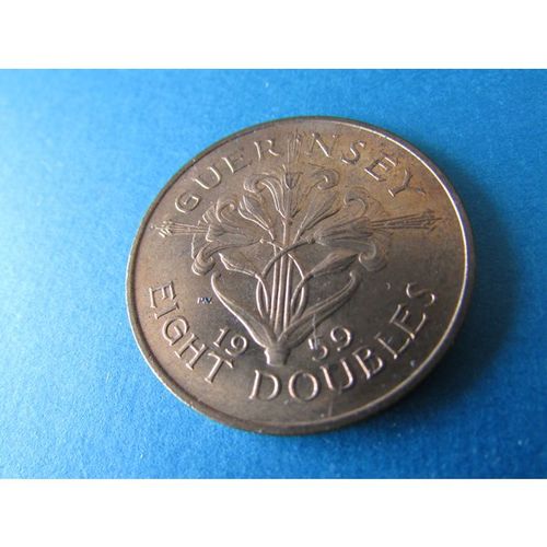 1959 GUERNSEY EIGHT DOUBLES - COIN - 3 FREE POST. AW