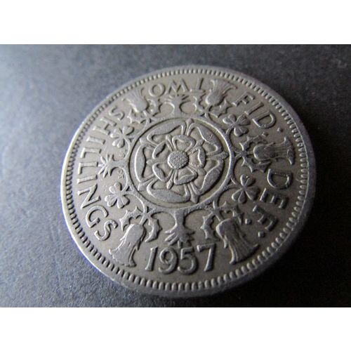 1957 QUEEN ELIZABETH II TWO SHILLINGS - COIN - 2 FREE POST. O