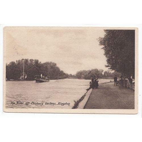 The River off Canbury Gardens Kingston-Upon-Thames Surrey 1927 Postcard