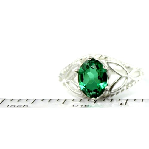Russian Nanocrystal Emerald, 925 Sterling Silver Ring, SR137