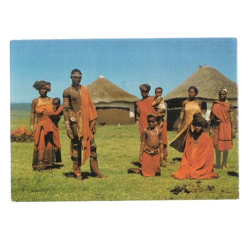 TRANSKEI, traditional dress SOUTH AFRICA used postcard c. 1983 =
