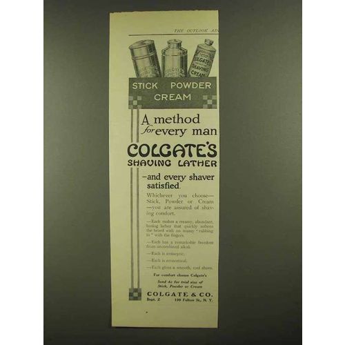 1911 Colgate's Shaving Lather Ad