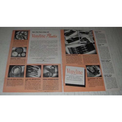 1943 Union Carbide Vinylite Plastic Ad - Here's what they're doing